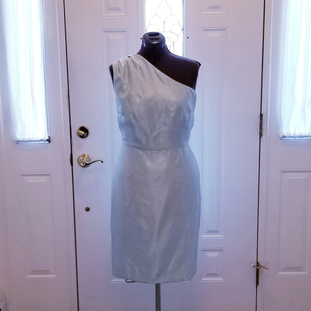 RSVP Elegant Mint Green One-shoulder Dress 14